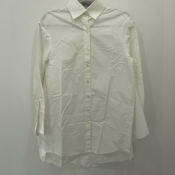 Balossa Tops - BALOSSA White HightLow Button Up Cuff Sleeve Collar
Blouse Oversize 6
Beautiful